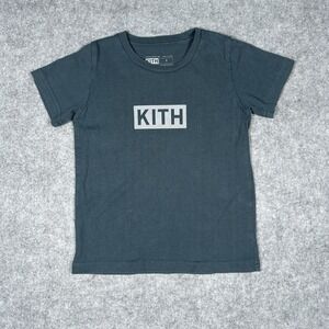 KITH T Shirt Kids Size 3 Blue Short Sleeve Box‎ Logo Youth